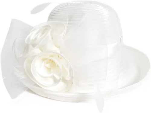 Vista 2 de VECRY Sombrero elegante para mujer, fiesta de té, iglesia, bautizo, boda, derby