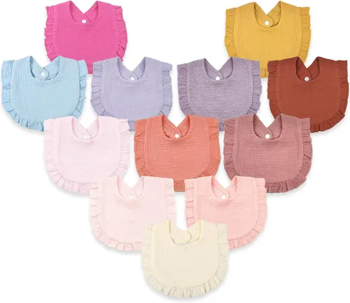 Vista 14 de Baberos de muselina para bebés, baberos para babero de dentición para bebé niña o niño de muselina de algodón