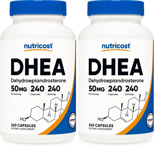 Vista 7 de Nutricost DHEA 50 mg, 120 cápsulas - Sin gluten, sin soya, sin OMG, suplemento