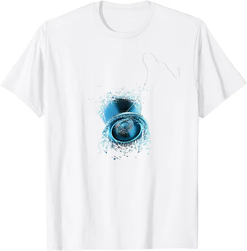 Vista 19 de Shattered Yo Yo - Camiseta de diseño azul impresionante, Negro, S