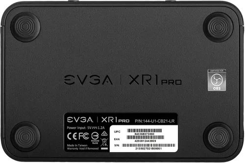 Vista 7 de EVGA XR1 Pro Tarjeta de Captura, Captura/Paso a través de 1440p/4K HDR, Certificada para OBS, USB 3.1, ARGB, Mezclador de Audio, PC, PS5, PS4, Xbox