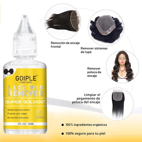 Vista 6 de Pegamento de peluca de 1.34 onzas, pegamento de peluca impermeable con encaje frontal para pelucas con herramientas y varilla de cera para cabello