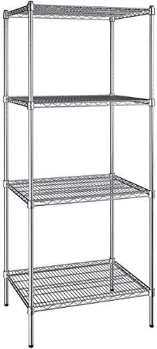 Vista 166 de Kit de 4 estantes de epoxi verde NSF de 21 x 72 pulgadas con postes de 86 pulgadas, estantería de almacenamiento resistente, kit de estantería