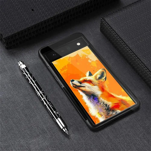 Vista 1099 de Compatible con Google Pixel 4A 5G Mobile Case Creative Acrylic Panel trasero Silicona Protección Grip especialmente diseñado para Google Pixel 4A 5G