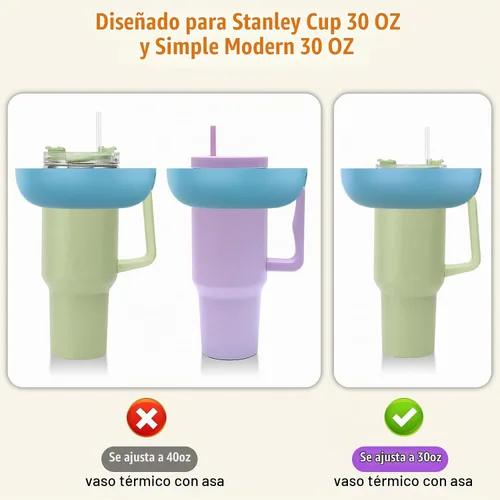 Vista 2 de Cuenco para aperitivos Stanley Cup de 30 onzas con asa, perfectamente compatible con el vaso Stanley Quencher H2.0 de 30 onzas con asa, bandeja