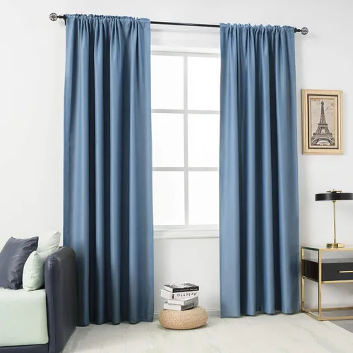 Vista 64 de DUALIFE Cortinas opacas de 45 pulgadas de largo, 2 paneles para ventanas pequeñas de dormitorio, aislamiento térmico, bolsillo para barra, cortinas
