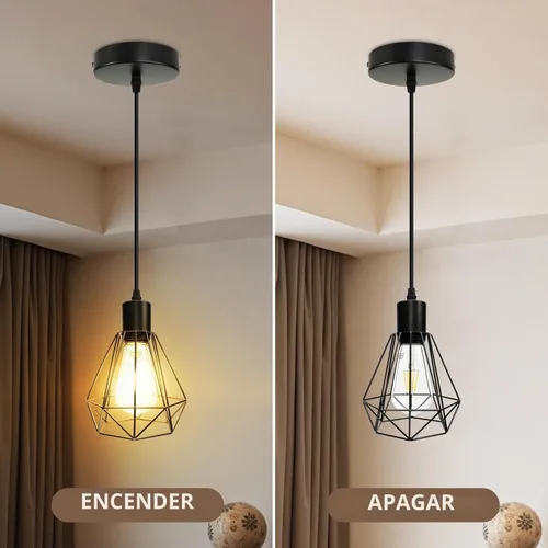 Vista 3 de LTBLIGHT Paquete de 1 lámpara colgante de granja con base E26 de altura