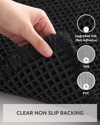 Vista 3 de Alfombra Tapete de Baño con Textura Waffle, Tapetes de Baño Súper Absorbentes Antideslizantes Ultra Suaves Lavables a Máquina, Alfombras de Baño
