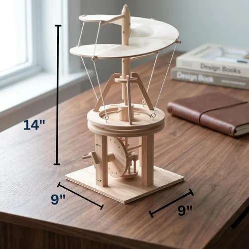 Vista 5 de Modelo de máquina voladora de Leonardo da Vinci Pathfinders, juego con modelo de madera