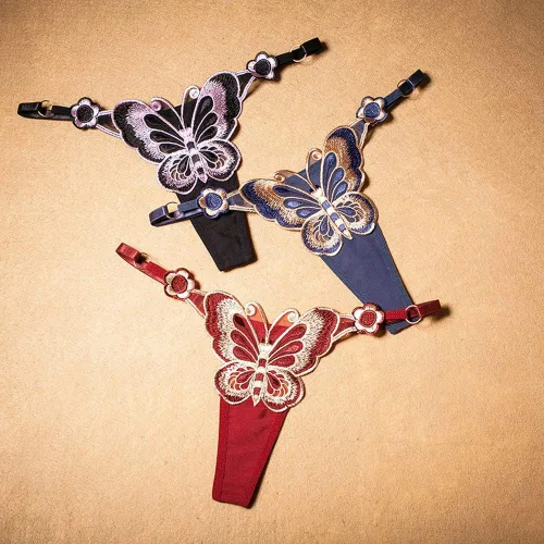 Vista 3 de Tanga sexy para mujer, bragas de cintura ajustable