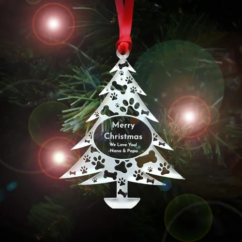 Vista 13 de LHS Adornos de Navidad personalizados para 2023 Decoraciones de copo de nieve para árbol, acrílico transparente resistente a roturas