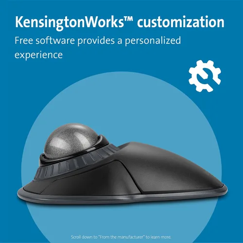 Vista 4 de Kensington Orbit Wireless Trackball inalámbrico con anillo de desplazamiento - Gris Espacial (K72675WW), Negro/Gris Anillo de desplazamiento
