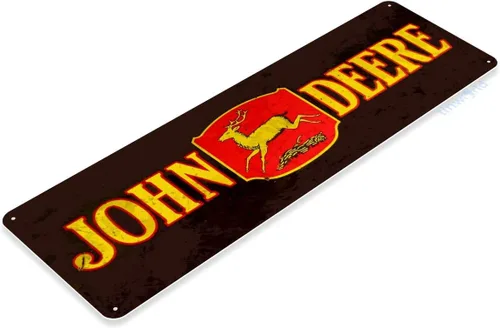 Vista 2 de Tinworld Letrero de estaño: John Deere Tractor Retro Rustic Farm Equipment Store Decoración de metal B672