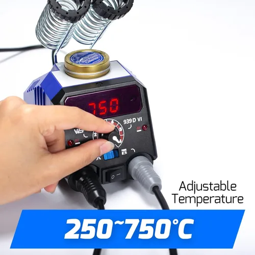 Vista 4 de Kit de Combustión de Madera WEP 939D-VI con Dos Plumas 250-750℃/482-1382℉ Herramienta de Combustión de Madera con Interruptor A/B, 2 Plumas