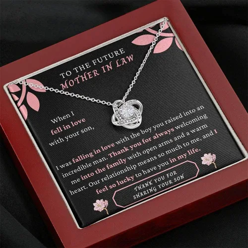 Vista 5 de Collar con tarjeta de mensaje, joyería hecha a mano, regalos de Navidad, collar de futura madre en ley, regalo para futura suegra, collar de madre