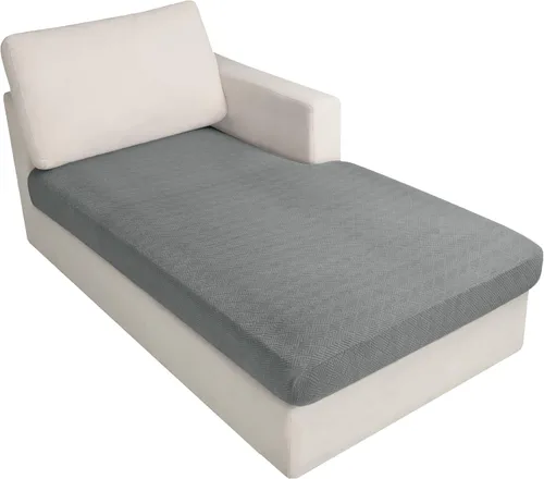Vista 94 de YEMYHOM Funda de cojín para sofá, funda de cojín de asiento de alta elasticidad, tela jacquard geométrica de felpa, protector de sofá antideslizante
