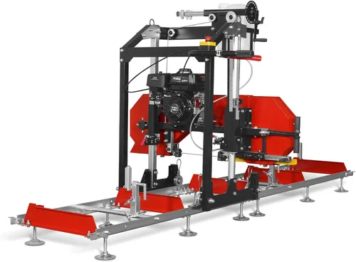 Vista 10 de MechMaxx Aserradero portátil de 18'', motor de gasolina DUCAR 212cc 7HP, ancho de tablero de 15'' y grosor de tablero de 7'', longitud de pista