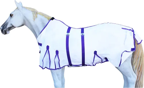 Vista 13 de CHALLENGER 78" caballo malla ligera verano hoja primavera flujo de aire blanco 73408B