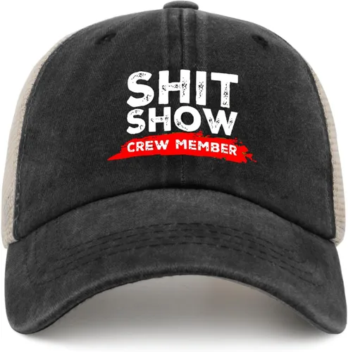 Vista 9 de Gorra de béisbol Shit Show Crew Member Gorra de béisbol para mujer Gorra de mezclilla gráfica ajustable