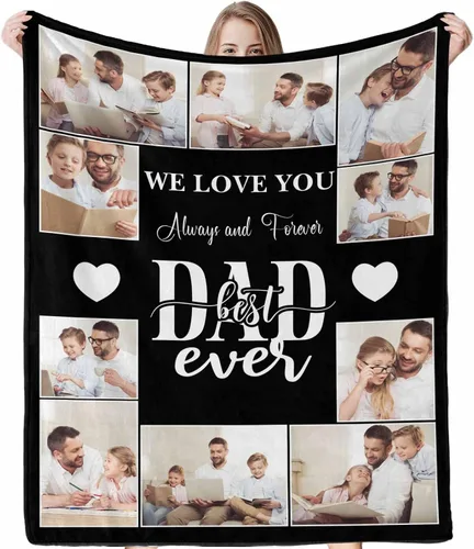 Vista 2 de D-Story Manta de fotos personalizada, manta de foto personalizada para disfraz, primera manta de microforro polar ultra suave, manta de cama de 40 x