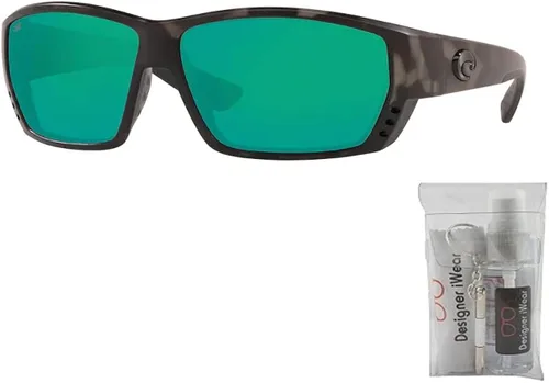 Vista 2 de Costa Tuna Alley 6S9009 - Lentes de sol rectangulares para hombre + paquete con kit de cuidado de gafas de cortesía de diseñador iWear