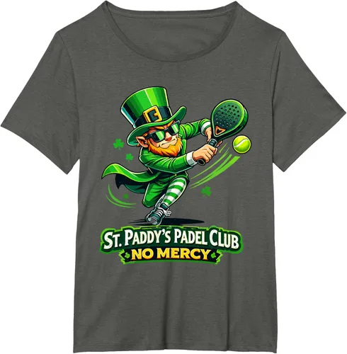Vista 21 de St Patricks Day St Paddys Padel Club No Mercy Paddle Tennis T-Shirt