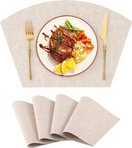 Vista 23 de Homaxy Juego de 4 manteles individuales de piel sintética resistentes al calor para mesa de comedor, impermeables, lavables, lavables, manteles