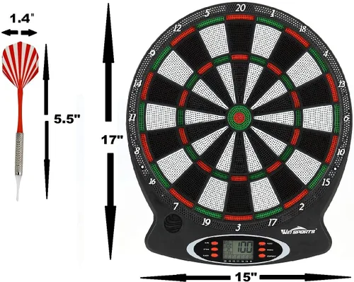 Vista 3 de Win SPORTS Juego de puntas blandas electrónicas, tamaño reglamentario para un partido amistoso, puntuación automática con interfaz de fácil