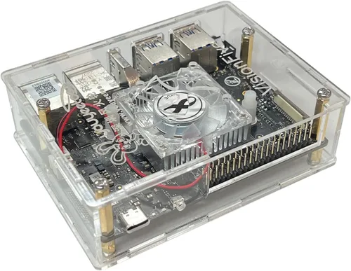 Vista 3 de WayPonDEV Funda acrílica para computadora VisionFive2 RISC-V Linux de una sola placa (con disipador de calor)