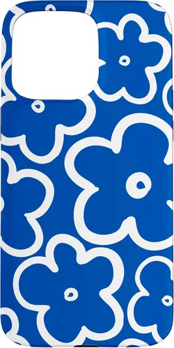 Vista 28 de Funda floral azul y blanca con diseño de flores silvestres para iPhone 16