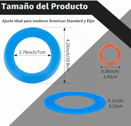 Vista 6 de Sello de válvula de descarga para inodoros American Standard y Eljer, material de silicona mejorado 7301111-0070A repuesto de piezas de inodoro