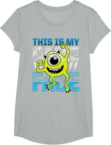 Vista 82 de Disney Pixar Monsters Inc. Mike Wazowski Game Face Camiseta Negro