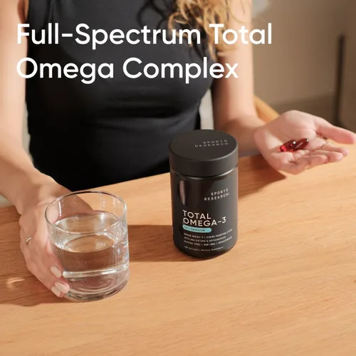 Vista 7 de Sports Research Total Omega-3 Aceite de pescado 2200 mg – Hecho de krill antártico con astaxantina, salmón salvaje y abadejo de Alaska – 960 mg