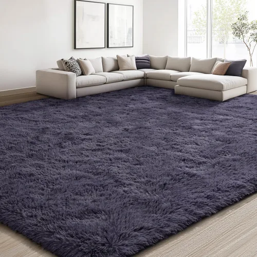 Vista 66 de EVOIONOS Alfombra Redonda Negra para Dormitorio, 4x4 Pies Alfombra de Área Circular Suave y Esponjosa para Sala de Estar, Alfombra Circular de Felpa