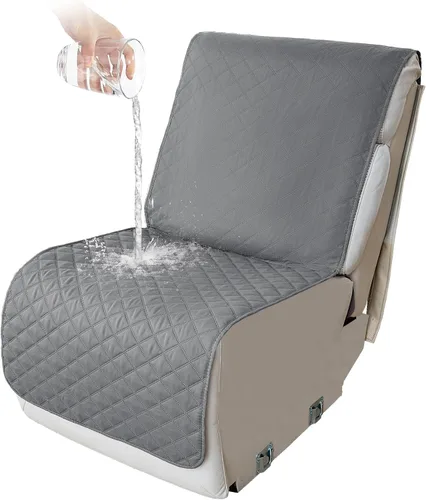Vista 32 de HDCAXKJ Fundas impermeables 100% impermeables para sofá reclinable en forma de L, lavable, acolchada y suave para perros y mascotas, 1 funda de Negro