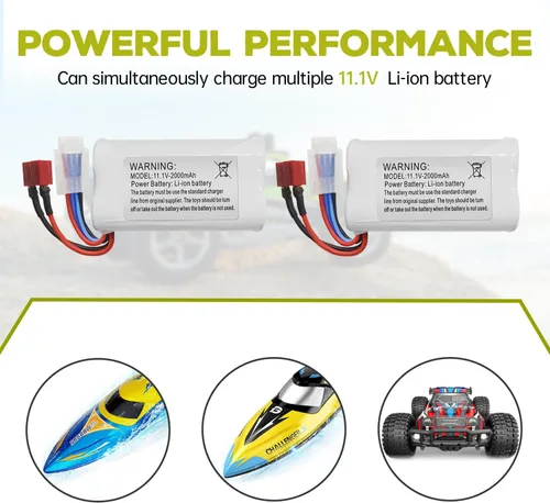 Vista 2 de sea jump 2 unids 11.1V 2000mAh T Plug batería de litio para R608 2104 210E 200E sin escobillas de alta velocidad refrigeración por agua RC lancha