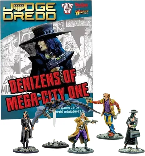 Vista 9 de Wargames Delivered - Warlord Games Judge Dredd Arch Villains of Mega City Miniaturas de 0.039-1.102 in - 5 miniaturas de villanos, 7 tarjetas, bases