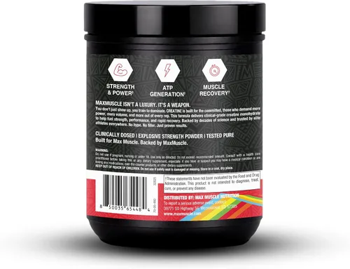 Vista 4 de Max Muscle Creatine Rainbow Candy Flavor for Muscle Growth, Increased Strength, Enhanced Energy Output, Boost Endurance, Maximum Absorption and