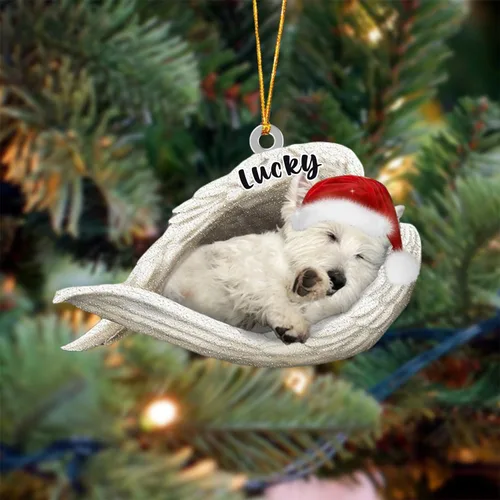 Vista 29 de Ángel durmiente de Afghan Hound para Navidad, adorno personalizado con el nombre del perro, adorno de Navidad personalizado para amantes de perros