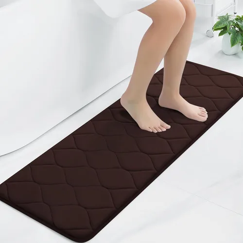 Vista 13 de Colorxy - Alfombra de baño de espuma viscoelástica, ultrasuave y antideslizante, absorbe el agua, lavable a máquina, tapete para suelos de ducha