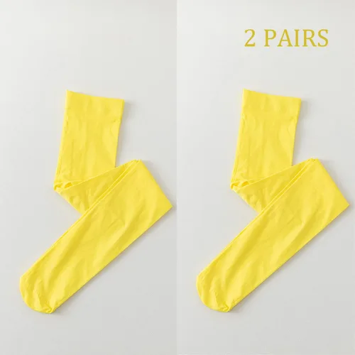 Vista 3 de Marchare Medias opacas con pies para niños pequeños, medias de microfibra elásticas, leggings de baile, uniforme escolar, 12 pares