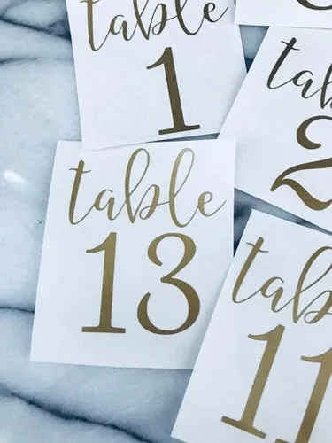 Vista 4 de Wedding Table Numbers, Table Number Decals for Wedding Centerpiece, Vinyl Numbers, DIY Table Number, Calligraphy Wedding Table Numbers