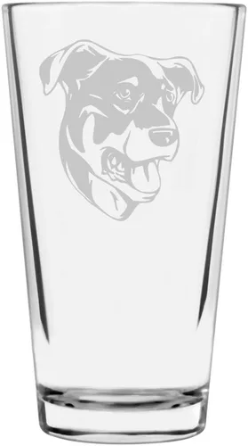 Vista 304 de Podenco Canario - Vaso de pinta de 16 onzas con temática de perro personalizado