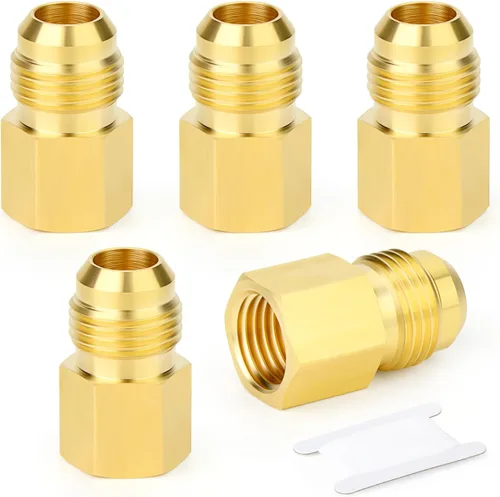 Vista 31 de GASHER Adaptador de codo de montaje de tubo de latón de 1/2 pulgada flare x 1/2 pulgada NPT macho Pipe