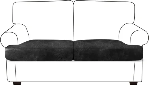 Vista 54 de ANARACHON Fundas de cojín de sofá con aspecto de cuero, juego de fundas de asiento de sofá, protector de muebles para sillón seccional, sofá biplaza