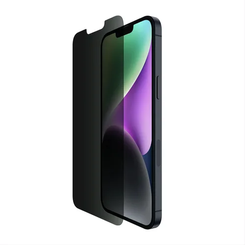 Vista 13 de Belkin ScreenForce UltraGlass Protector de pantalla con filtro de luz azul para iPhone 14 Pro, resistente a los arañazos, protección contra impactos