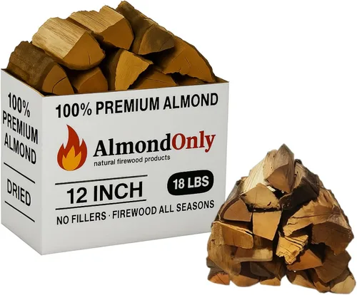 Vista 11 de Trozos de madera de almendro para ahumar de 1 a 2 pulgadas, 100% tostados, trozos de barbacoa premium para ahumar y asar a la parrilla, perfectos