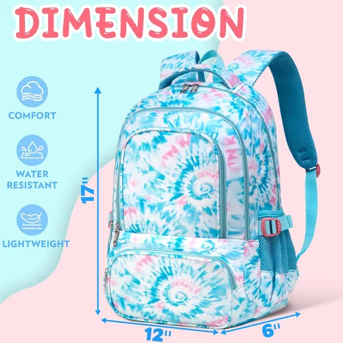 Vista 2 de BLUEFAIRY - Mochilas para niños y niñas para regreso a clases, regalos para niños de primaria, escuela primaria y secundaria, Azul claro
