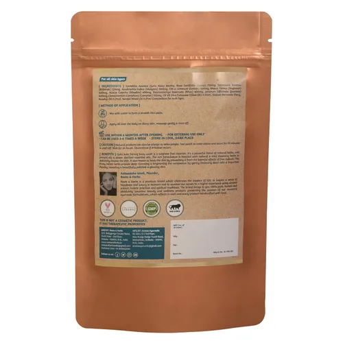 Vista 2 de ROOTS AND HERBS Jabón corporal en polvo ayurvédico, tratamiento natural, 100% vegano, carenado de gotukola, limpiador corporal en polvo, polvo