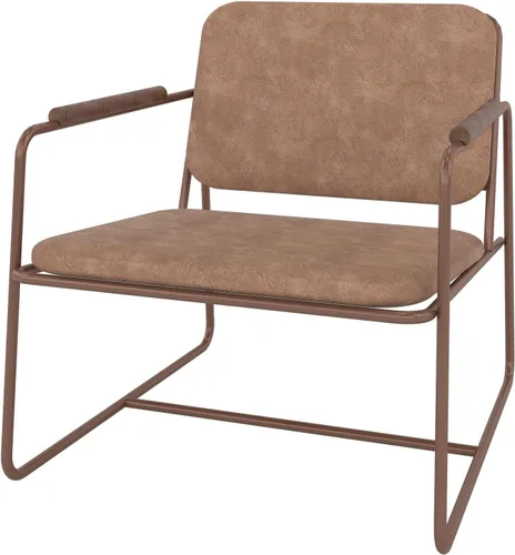 Vista 6 de Manhattan Comfort Whythe - Silla de piel sintética 2.0 con diseño de brazo de madera maciza, color negro